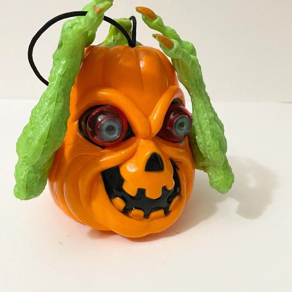 Vtg 90s Animated Shakin Mutant Pumpkin Lights Up 6 Inch Tall Halloween Decor - Picture 15 of 16